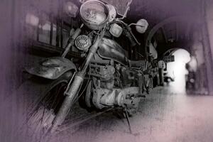 Nem szőtt fotótapéta régi retro motorkerékpár 375 x 250 cm
