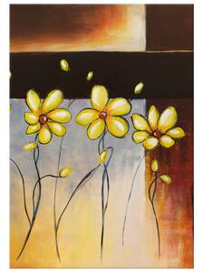 Gario Kézzel festett kép Sárga virágocskák Méret: 100 x 70 cm