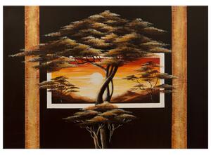 Gario Kézzel festett kép Afrikai táj fákkal Méret: 100 x 70 cm