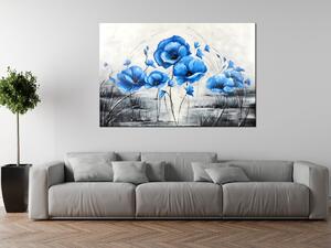 Gario Kézzel festett kép Kék pipacsok Méret: 115 x 85 cm