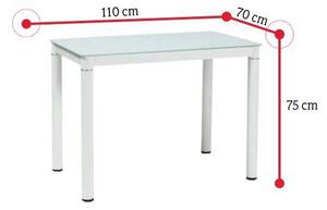 HILMA 100x60 étkezőasztal, 100x75x60, fehér