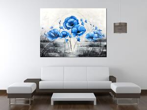 Gario Kézzel festett kép Kék pipacsok Méret: 120 x 80 cm