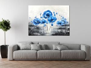 Gario Kézzel festett kép Kék pipacsok Méret: 120 x 80 cm