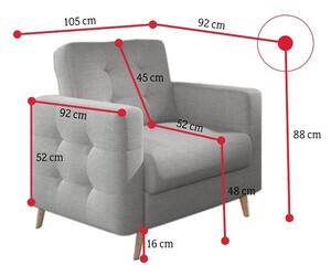 Astra fotel, 105x88x92 cm, paros 2