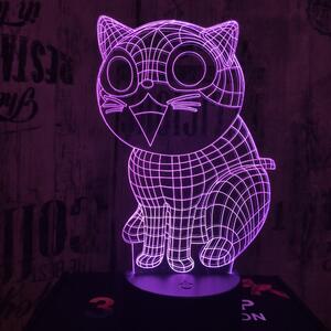 Nevető cica 7 színű 3D led lámpa
