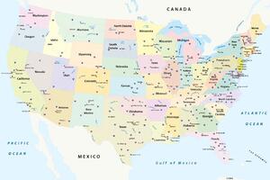 Nem szőtt fotótapéta az usa politikai térképe 375 x 250 cm