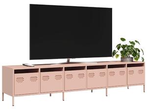 Rózsaszín hidegen hengerelt acél TV-szekrény 202x39x43,5 cm