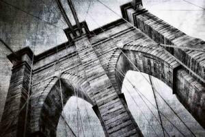 Nem szőtt fotótapéta fekete-fehér brooklyn híd 375 x 250 cm