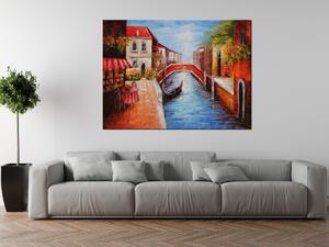 Gario Kézzel festett kép Velencei csende utca Méret: 100 x 70 cm