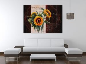 Gario Kézzel festett kép Szerény napraforgók Méret: 120 x 80 cm