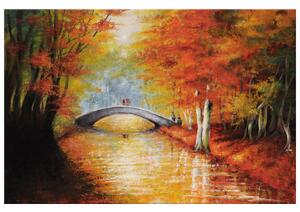 Gario Kézzel festett kép őszi hídon át Méret: 100 x 70 cm
