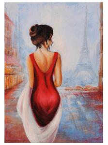Gario Kézzel festett kép Séta az Eiffel-torony mellett Méret: 120 x 80 cm