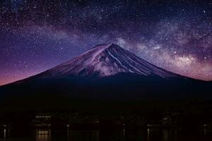 Nem szőtt fotótapéta a fuji-hegy éjszaka 375 x 250 cm