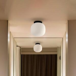 FARO BARCELONA Amelia fürdőszoba mennyezeti világítás, fekete/opál, üveg, átmérő 21,5 cm, dimmelhető, Fekete, Fürdőszoba, Üveg, Modern