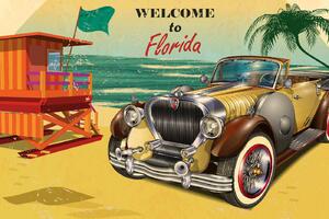 Nem szőtt fotótapéta florida retro poszter 375 x 250 cm