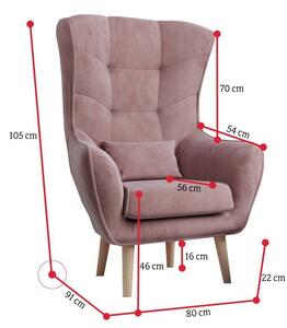 ARTICON kárpitozott fotel, 80x105x91, mat velvet 99
