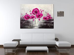 Gario Kézzel festett kép Rózsaszín pipacsok Méret: 115 x 85 cm