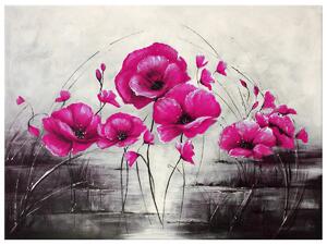 Gario Kézzel festett kép Rózsaszín pipacsok Méret: 120 x 80 cm