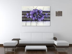 Gario Kézzel festett kép Titokzatos lila pipacs Méret: 120 x 80 cm