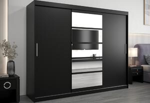 SALVINI 1 150 tolóajtós szekrény, 150x200x62, fekete/sonoma