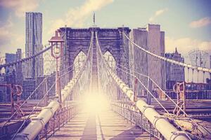 Nem szőtt fotótapéta vintage kép a brooklyn-hídról 375 x 250 cm