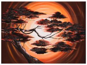 Gario Kézzel festett kép Fa naplementekor Méret: 120 x 80 cm