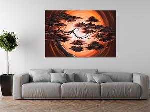 Gario Kézzel festett kép Fa naplementekor Méret: 120 x 80 cm