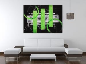 Gario Kézzel festett kép Zöld vonalak Méret: 120 x 80 cm