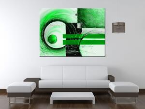 Gario Kézzel festett kép Zöld alakok Méret: 100 x 70 cm
