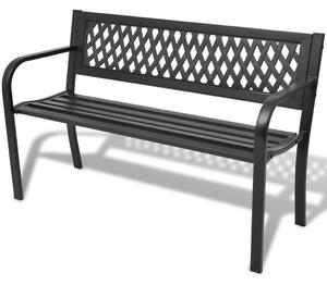 Fekete acél kerti pad 118 cm