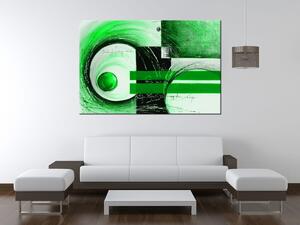 Gario Kézzel festett kép Zöld alakok Méret: 100 x 70 cm