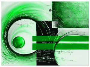 Gario Kézzel festett kép Zöld alakok Méret: 120 x 80 cm