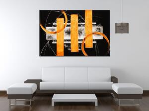 Gario Kézzel festett kép Narancssárga vonalak Méret: 120 x 80 cm