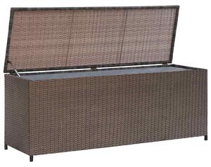 Barna polyrattan kerti tárolóláda 120 x 50 x 60 cm