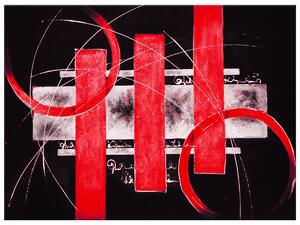 Gario Kézzel festett kép Vörös irányvonalak Méret: 120 x 80 cm