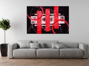 Gario Kézzel festett kép Vörös irányvonalak Méret: 120 x 80 cm