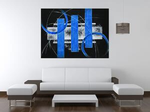 Gario Kézzel festett kép Kék vonalak Méret: 120 x 80 cm