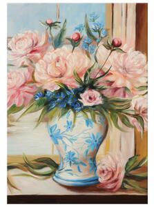 Gario Kézzel festett kép Színes virágok vázában Méret: 120 x 80 cm