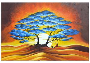 Gario Kézzel festett kép Pihenés a kék fa alatt Méret: 70 x 100 cm