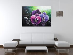 Gario Kézzel festett kép Orchidea a pataknál Méret: 70 x 100 cm