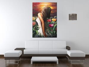 Gario Kézzel festett kép No a virágok között Méret: 100 x 70 cm