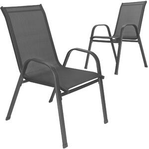 Springos fém kerti Szék 73x55,5x93cm 2db - Fekete