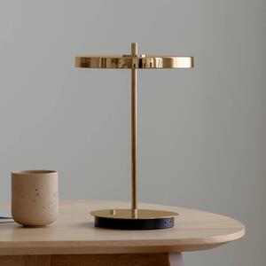 UMAGE Asteria Move LED tölthető asztali világítás, csiszolt sárgaréz, 31 cm, dimmelhető, Sárgaréz / arany, Nappali / Étkező, fém, Dizájn