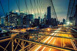 Nem szőtt fotótapéta brooklyn bridge éjszaka 375 x 250 cm