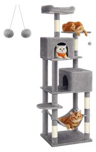 Macskafa, 191 cm magas macska torony, világosszürke | FEANDREA