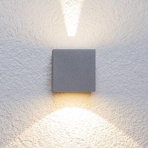 Lucande LED kültéri fali lámpa Jarno, ezüst, fém, 9cm, Alu / szürke / cink, Alumínium, Modern