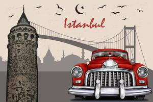 Nem szőtt fotótapéta isztambul retro plakát 375 x 250 cm