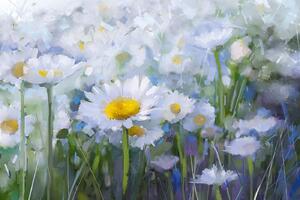 Nem szőtt fotótapéta festészet - százszorszépek 375 x 250 cm