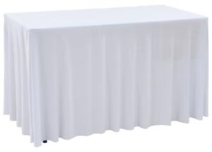 2 darab fehér sztreccs asztalszoknya 120 x 60,5 x 74 cm