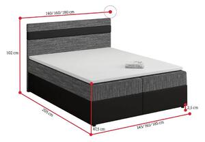 MODELA boxspring kárpitozott ágy, 180x200, kornet 02/dolaro 511